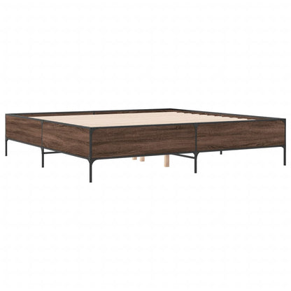 Bed Frame without Mattress Brown Oak 200x200 cm