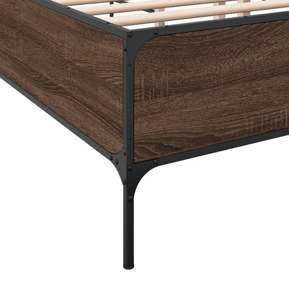 Bed Frame without Mattress Brown Oak 200x200 cm