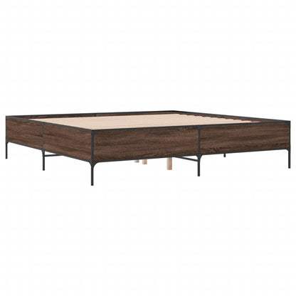 Bed Frame without Mattress Brown Oak 180x200 cm Super King