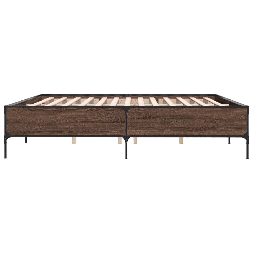 Bed Frame without Mattress Brown Oak 180x200 cm Super King