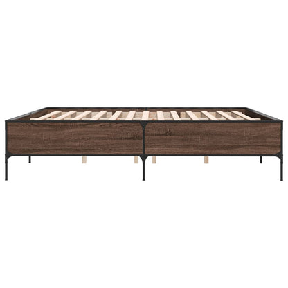 Bed Frame without Mattress Brown Oak 180x200 cm Super King