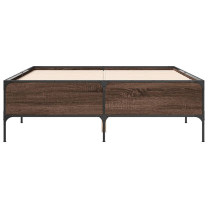 Bed Frame without Mattress Brown Oak 160x200 cm