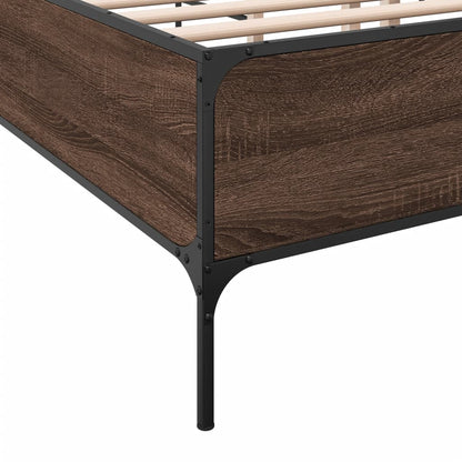 Bed Frame without Mattress Brown Oak 160x200 cm