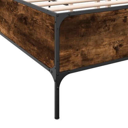 Bed Frame without Mattress Smoked Oak 150x200 cm King Size