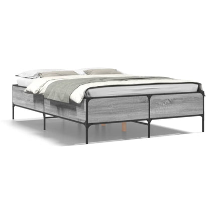 Bed Frame without Mattress Grey Sonoma 150x200 cm King Size