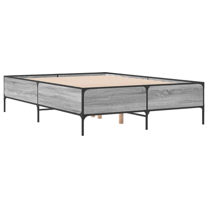 Bed Frame without Mattress Grey Sonoma 150x200 cm King Size