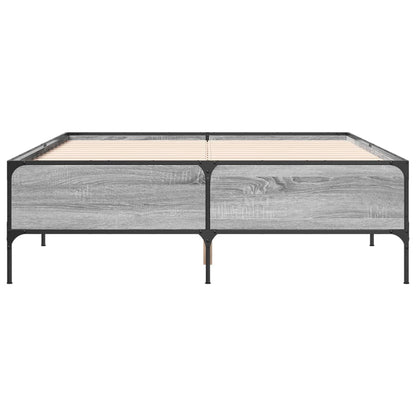 Bed Frame without Mattress Grey Sonoma 150x200 cm King Size