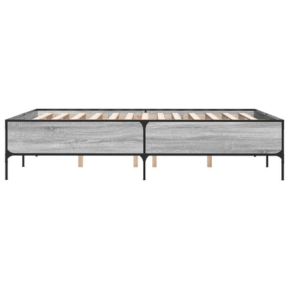 Bed Frame without Mattress Grey Sonoma 150x200 cm King Size