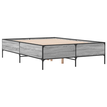 Bed Frame without Mattress Grey Sonoma 150x200 cm King Size