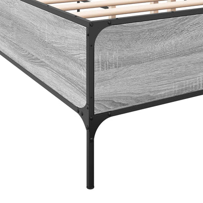 Bed Frame without Mattress Grey Sonoma 150x200 cm King Size