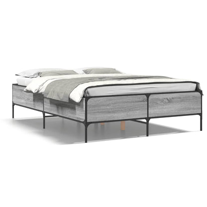 Bed Frame without Mattress Grey Sonoma 120x190 cm Small Double