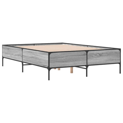 Bed Frame without Mattress Grey Sonoma 120x190 cm Small Double