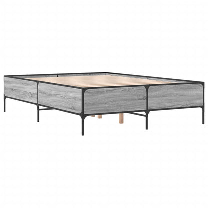 Bed Frame without Mattress Grey Sonoma 120x190 cm Small Double