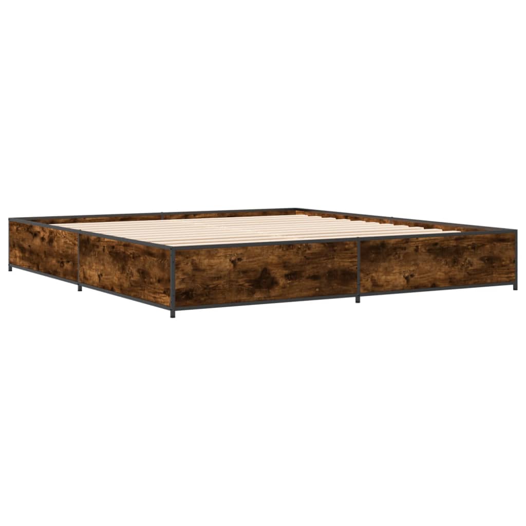 Bed Frame without Mattress Smoked Oak 200x200 cm