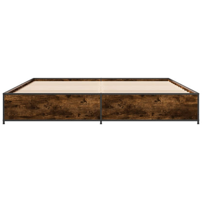 Bed Frame without Mattress Smoked Oak 200x200 cm