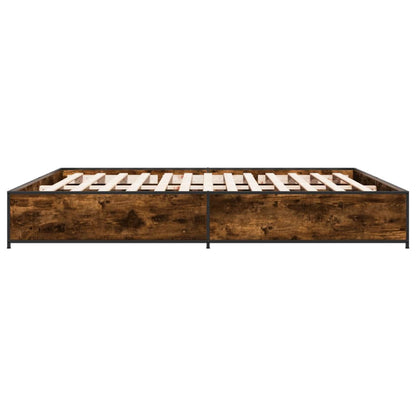 Bed Frame without Mattress Smoked Oak 200x200 cm