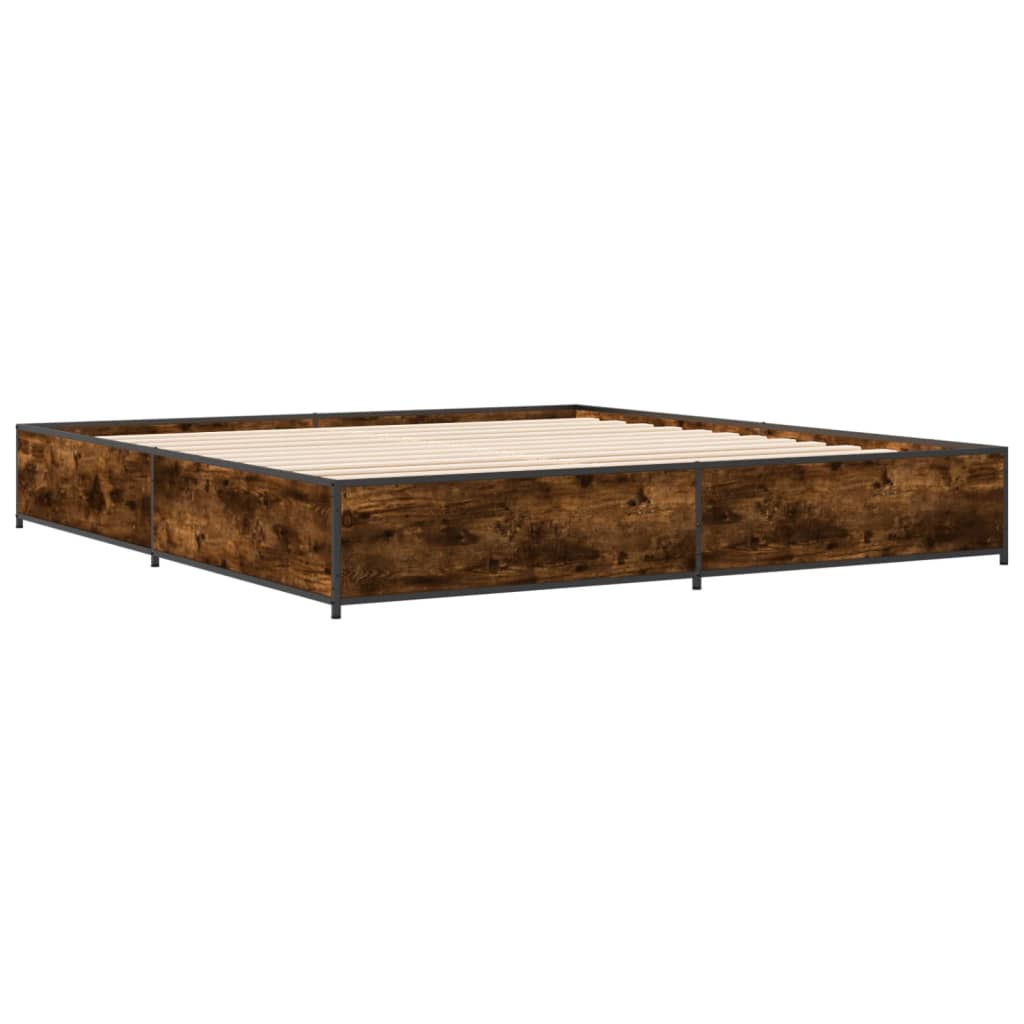 Bed Frame without Mattress Smoked Oak 200x200 cm