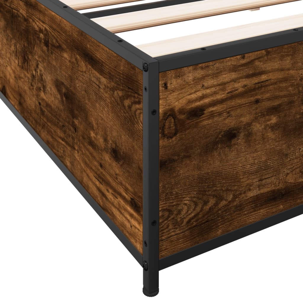 Bed Frame without Mattress Smoked Oak 200x200 cm