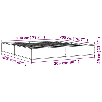 Bed Frame without Mattress Smoked Oak 200x200 cm