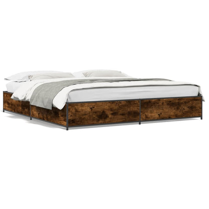 Bed Frame without Mattress Smoked Oak 200x200 cm