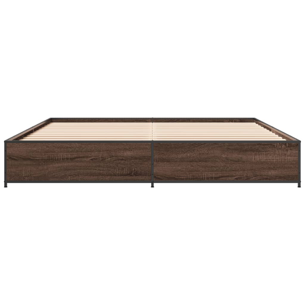 Bed Frame without Mattress Brown Oak 200x200 cm