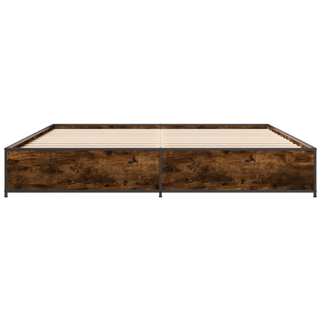 Bed Frame without Mattress Smoked Oak 180x200 cm Super King