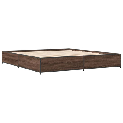 Bed Frame without Mattress Brown Oak 160x200 cm