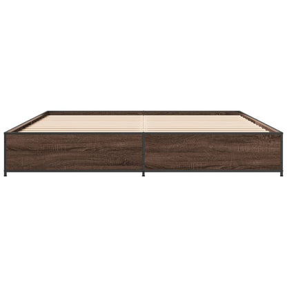 Bed Frame without Mattress Brown Oak 160x200 cm