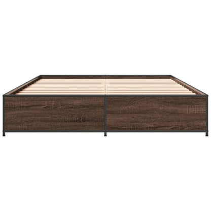 Bed Frame without Mattress Brown Oak 135x190 cm Double