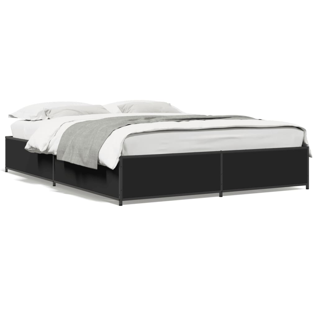 Bed Frame without Mattress Black 120x190 cm Small Double