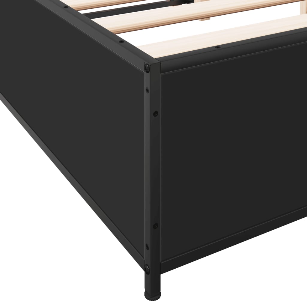 Bed Frame without Mattress Black 120x190 cm Small Double