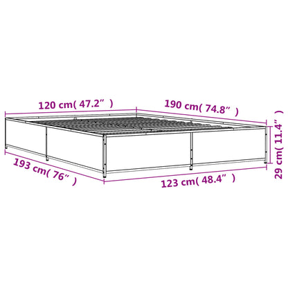 Bed Frame without Mattress Black 120x190 cm Small Double