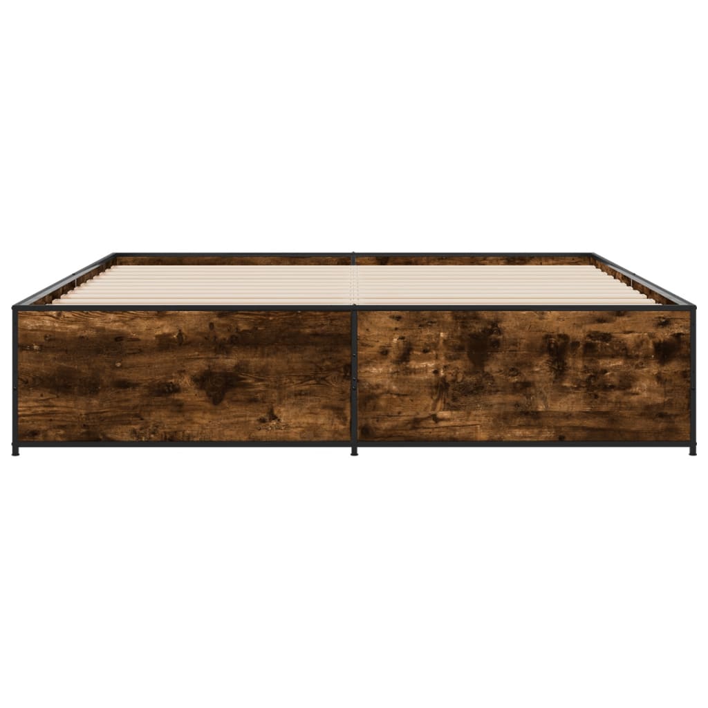 Bed Frame without Mattress Smoked Oak 200x200 cm