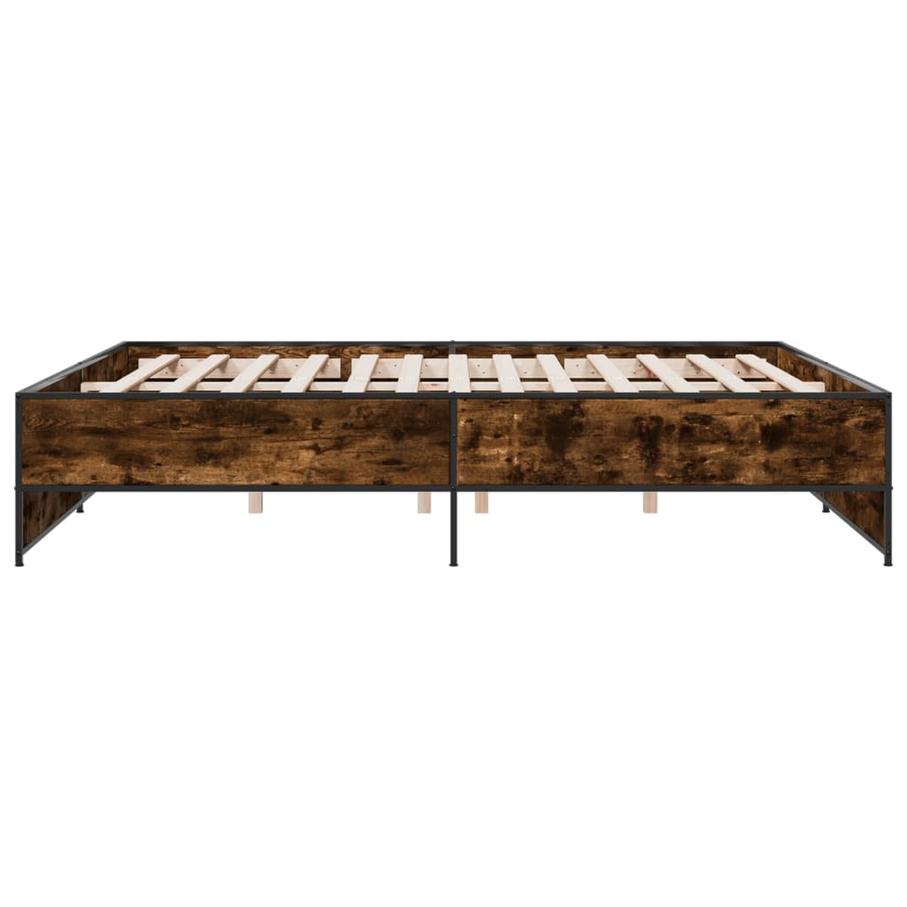 Bed Frame without Mattress Smoked Oak 200x200 cm