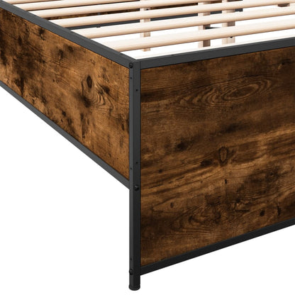 Bed Frame without Mattress Smoked Oak 200x200 cm