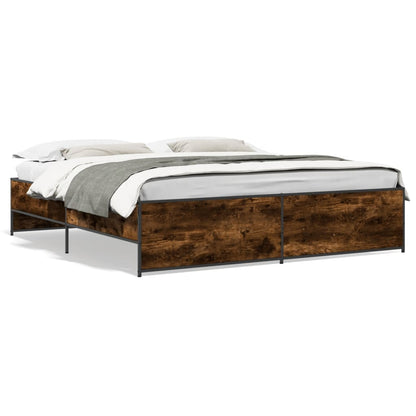 Bed Frame without Mattress Smoked Oak 200x200 cm