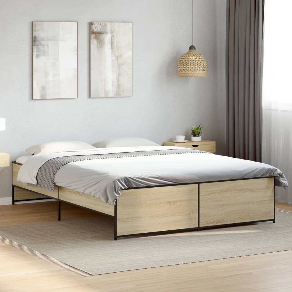 Bed Frame without Mattress Sonoma Oak 160x200 cm