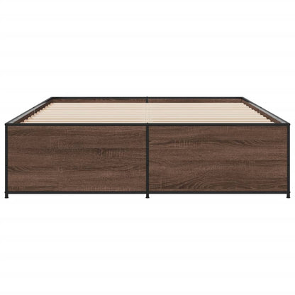 Bed Frame without Mattress Brown Oak 160x200 cm