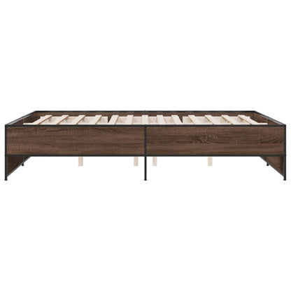 Bed Frame without Mattress Brown Oak 160x200 cm