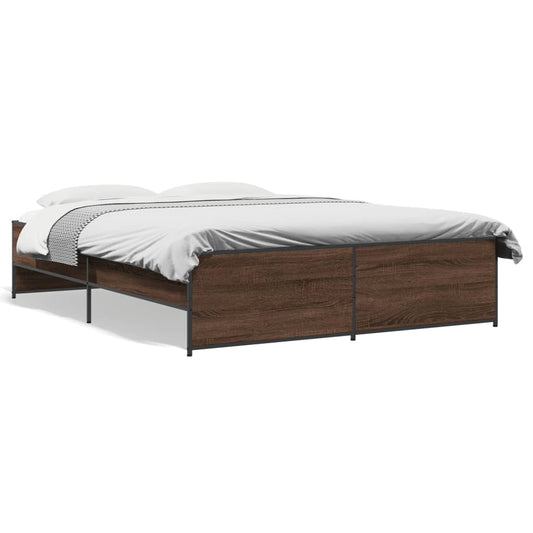 Bed Frame without Mattress Brown Oak 160x200 cm