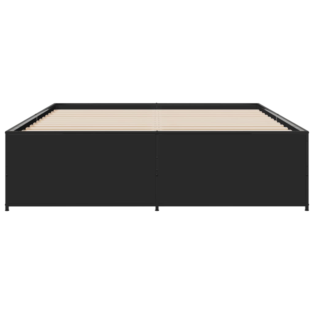 Bed Frame without Mattress Black 150x200 cm King Size