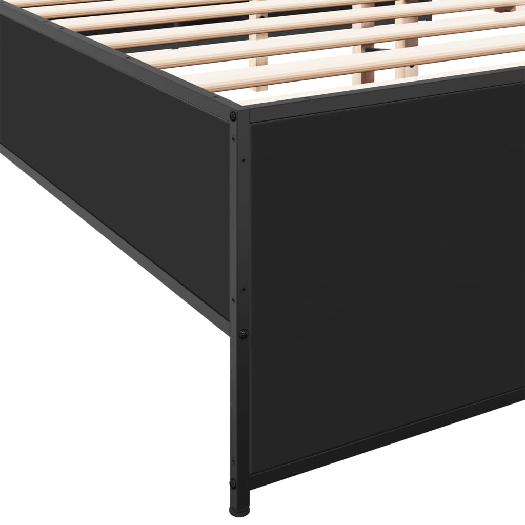 Bed Frame without Mattress Black 150x200 cm King Size