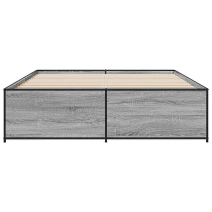 Bed Frame without Mattress Grey Sonoma 150x200 cm King Size