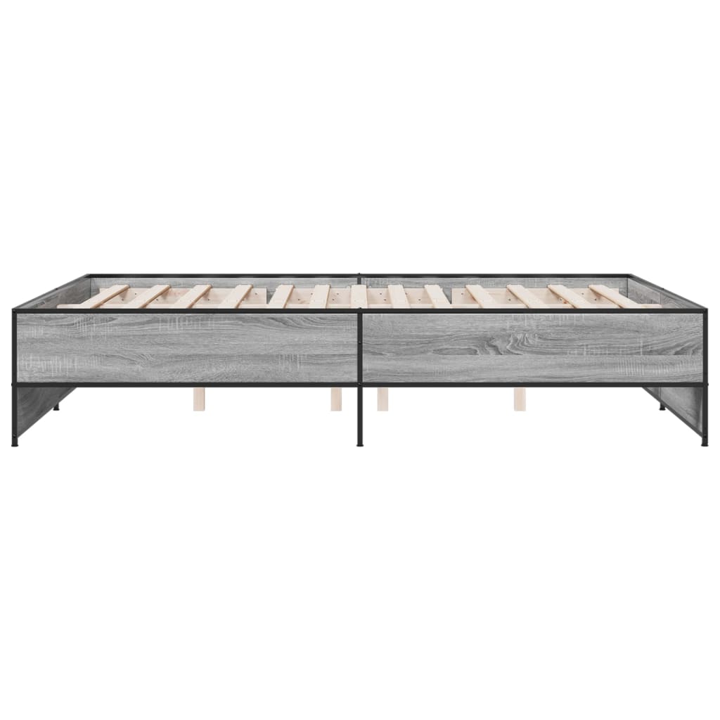 Bed Frame without Mattress Grey Sonoma 140x200 cm