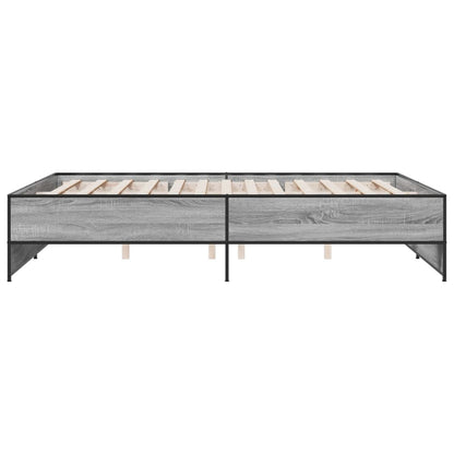 Bed Frame without Mattress Grey Sonoma 140x200 cm