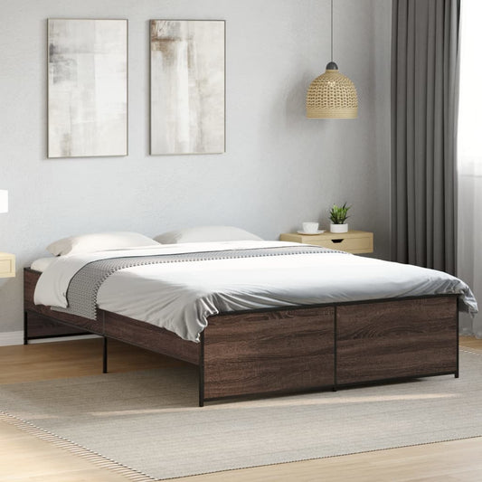 Bed Frame without Mattress Brown Oak 120x200 cm