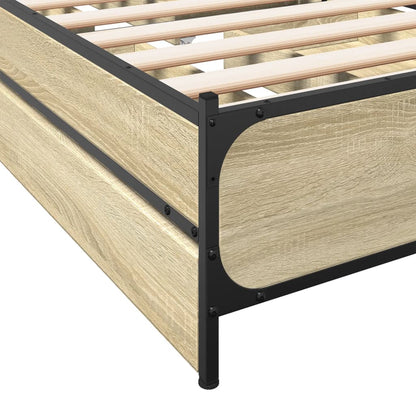 Bed Frame with Drawers without Mattress Sonoma Oak 90x190 cm Single