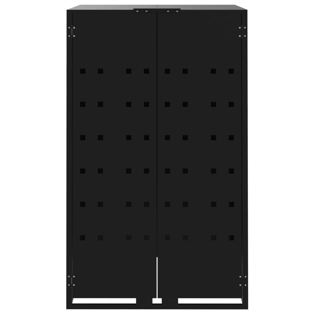 Wheelie Bin Storage for 2 Bins Black 138x79x117 cm Steel