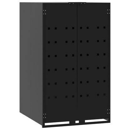 Wheelie Bin Storage for 4 Bins Black 276x79x117 cm Steel