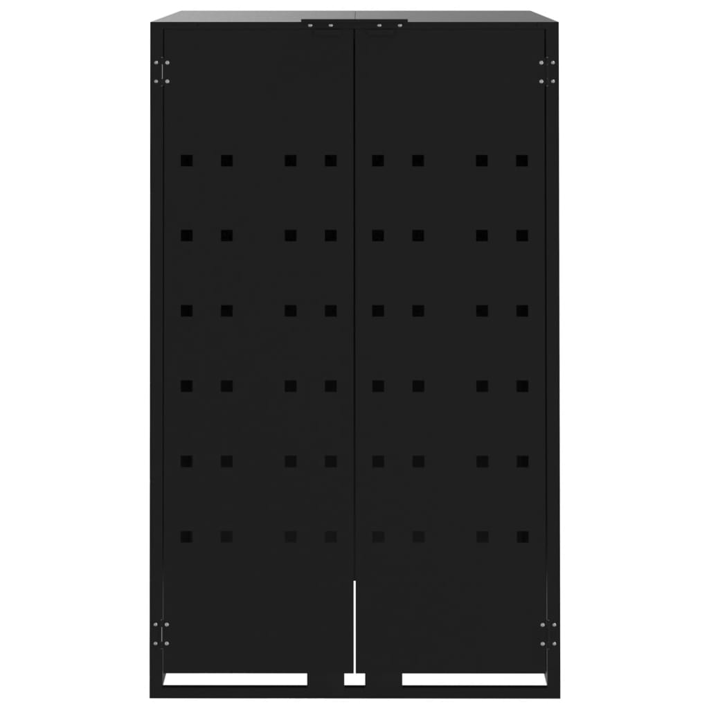 Wheelie Bin Storage for 4 Bins Black 276x79x117 cm Steel